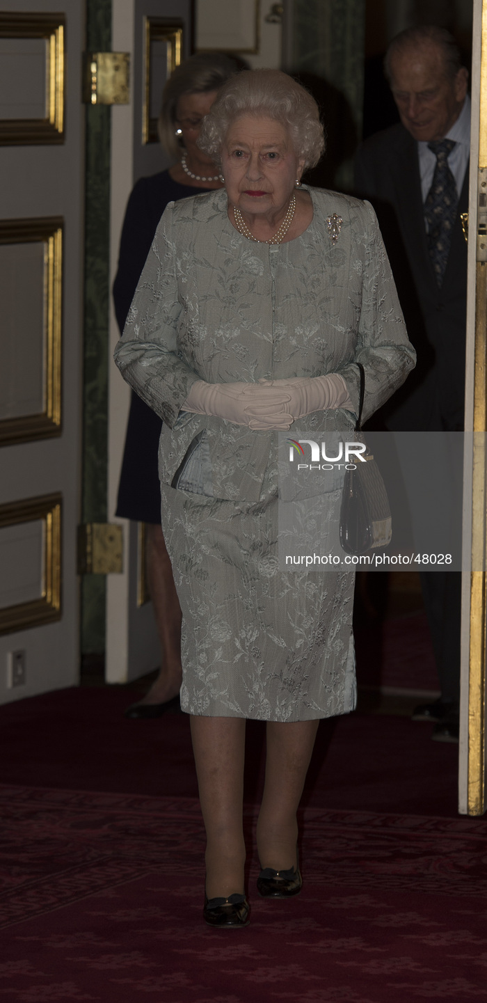 The Queen, accompanied by The Duke of Edinburgh,attending  a reception to mark the launch of the Christ Church Cathedral Music Trust.

