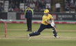   Birmingham's Sam Hain is bowled by Durham's D'arcy Short during the Vitality T20 Blast m...