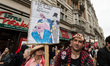 Demonstrators block traffic in Whitehall on 31 August, 2019 in London, England during a pr...