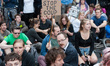 Demonstrators block traffic in Whitehall on 31 August, 2019 in London, England during a pr...
