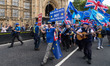 Anti-Brexit protesters march to Downing Street through central London as MPs return to the...