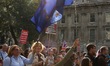 Anti-Brexit demonstrators protest in front of Downing Street, London, England on Saturday,...