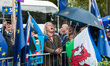 Anti-Brexit demonstrators protest outside the Houses of Parliament on 9 September, 2019 in...