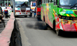 Air pollution by vehicles black smoke in Dhaka, Bangladesh, on September 11, 2019 
