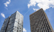 Paris, France, August 31, 2019. A view of a building in the Beaugrenelle district with its...