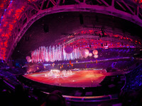 The opening ceremony of the 11th Winter Paralympic Games in Sochi at Fisht Stadium. (