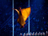 A scene from the opening ceremony of the 11th Winter Paralympic Games in Sochi at Fisht Stadium. (