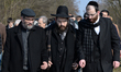 Eliezer Gurary (Center), the Chief Rabbi of Krakow during the march along the route which...