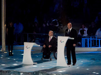 Dmitriy Chernyshenko speaks during the opening ceremonies of the Sochi 2014 Paralympic  Games. (