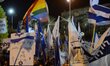 Tel-Aviv, Israel - March 15, 2015: Israelis are participating a right-wing rally in Tel Av...