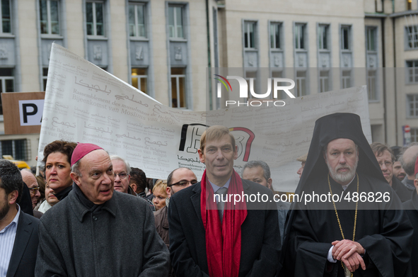 Brussels,Belgium. 15/03/2015: In response to the terror and fear of calling the representatives of the various Christian churches, Judaism,... by Jonathan Raa/NurPhoto
