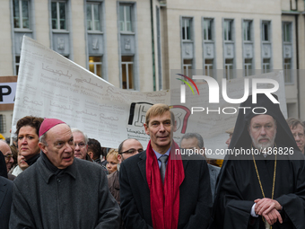 Brussels,Belgium. 15/03/2015: In response to the terror and fear of calling the representatives of the various Christian churches, Judaism,... by Jonathan Raa/NurPhoto
