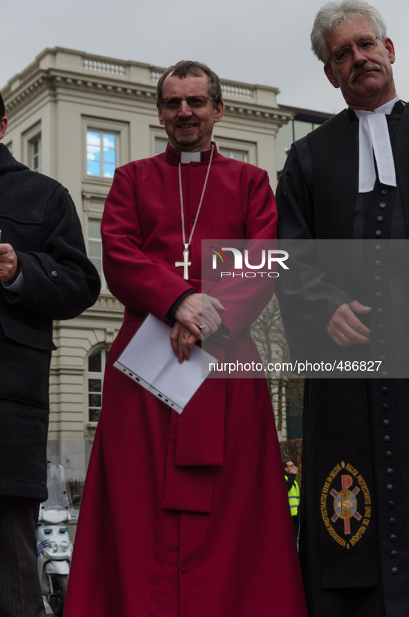 Brussels,Belgium. 15/03/2015: In response to the terror and fear of calling the representatives of the various Christian churches, Judaism,... by Jonathan Raa/NurPhoto