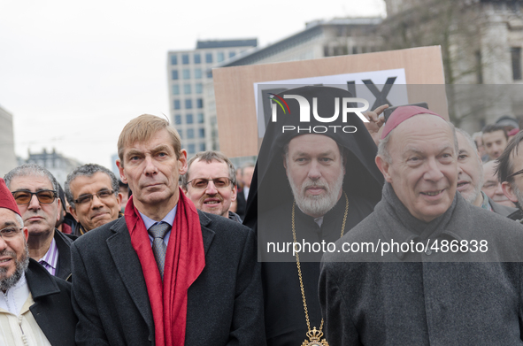 Brussels,Belgium. 15/03/2015: In response to the terror and fear of calling the representatives of the various Christian churches, Judaism,... by Jonathan Raa/NurPhoto
