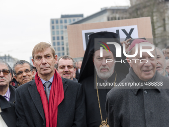 Brussels,Belgium. 15/03/2015: In response to the terror and fear of calling the representatives of the various Christian churches, Judaism,... by Jonathan Raa/NurPhoto