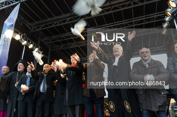 Brussels,Belgium. 15/03/2015: In response to the terror and fear of calling the representatives of the various Christian churches, Judaism,... by Jonathan Raa/NurPhoto