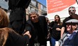 Yair Lapid, leader of 'Yesh Atid' Party and former Israeli Finance Minister talks to local...