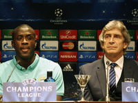 17 March- BARCELONA SPAIN: Manuel Luis Pellegrin and Yaya Tourei in the press conferente before the match of the Champions League against FC...
