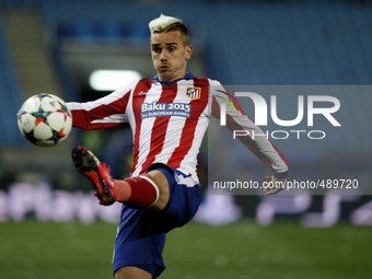 Atletico de Madrid's French forward Antoine Griezmann during the Champions League 2014/15 match between Atletico de Madrid and Bayer Leverku...