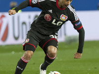Karim Bellarabi of  Bayer 04 Leverkusen during the UEFA Champions League round of 16 match between Club Atletico de Madrid and Bayer 04 Leve...