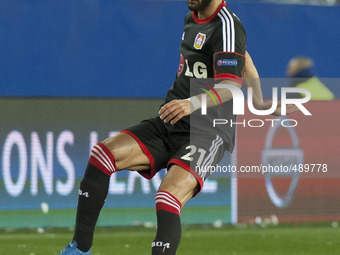 Omer Toprak of  Bayer 04 Leverkusen during the UEFA Champions League round of 16 match between Club Atletico de Madrid and Bayer 04 Leverkus...