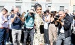 Halima Aden seen outside the Etro show during Milan Fashion Week Spring/Summer 2020 on Sep...