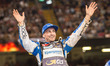 Leon Madsen celebrates his win during the ADRIAN FLUX BRITISH FIM SPEEDWAY GRAND PRIX at t...