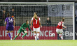 Kim Little of Arsenal scores from the penaltyduring UEFA Women's Champion League Round 3...