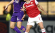 L-R Laura Agard of Fiorentina and Danielle van de Donk of Arsenal during UEFA Women's Ch...