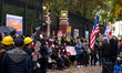 Demonstrators are seen during a rally against Chinese Government on September 29, 2019 in...