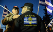 Supporters of the ultra nationalist Golden Dawn party demonstrate supporting the exile of...