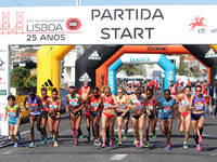 The start of the Female Lisbon Half-Marathon 2015 on the 22th of March, 2015 ( 