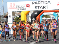 The start of the Female Lisbon Half-Marathon 2015 on the 22th of March, 2015 ( 