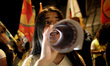 Kurds living in Athens protest near the Turkish Embassy in Athens, Greece on October 9, 20...