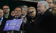 Jaroslaw Kaczynski, the chairman of the Law and Justice party, speaks during the final par...