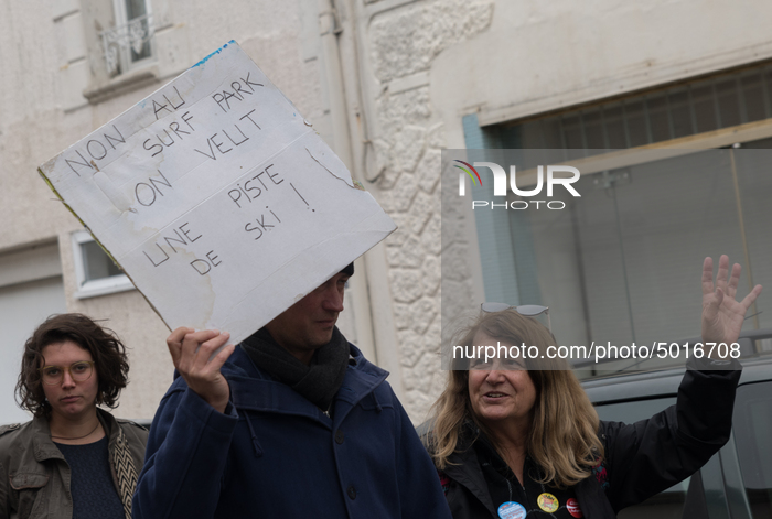 Demonstration Against The Surf-park Project In Saint-Pere-en-Retz