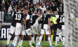 Juventus team celebrate victory during the Serie A football match n.2 JUVENTUS - NAPOLI on...