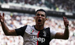 Juventus forward Cristiano Ronaldo (7) celebrates during the Serie A football match n.6 JU...