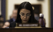 Rep. Alexandria Ocasio-Cortez is seen during the Facebook CEO, Mark Zuckerberg, testified...