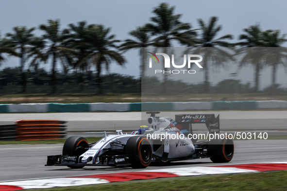 Brazilian Felipe Massa of Williams in action during second practice session of Malaysian Formula One Grand Prix at Sepang Interational Circu...
