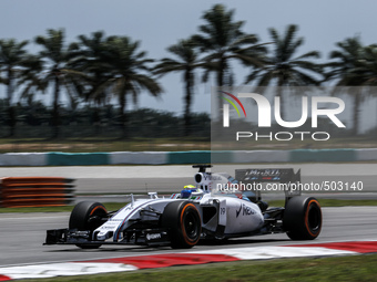 Brazilian Felipe Massa of Williams in action during second practice session of Malaysian Formula One Grand Prix at Sepang Interational Circu...