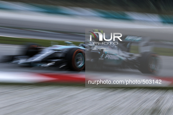  German Nico Rosberg of Mercedes AMG Petronas F1 Team in action during second practice session of Malaysian Formula One Grand Prix at Sepang...