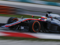 Spanish Fernando Alonso of McLaren Honda in action during second practice session of Malaysian Formula One Grand Prix at Sepang Interational...