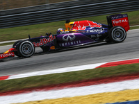  Australian Daniel Ricciardo of Infiniti Red Bull Racing in action during second practice session of Malaysian Formula One Grand Prix at Sep...