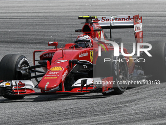 Finnish Kimi Raikonnen of Scuderia Ferrari in action during second practice session of Malaysian Formula One Grand Prix at Sepang Interation...