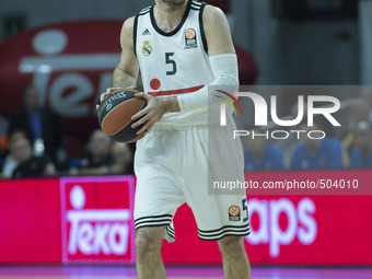 Rudy Fernandez player of Real Madrid  during the Euroleague basketball Group E round 12 match Real Madrid vs Macabi Electra Tel Aviv at the...