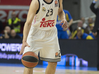Sergio Llull player of Real Madrid  during the Euroleague basketball Group E round 12 match Real Madrid vs Macabi Electra Tel Aviv at the Pa...