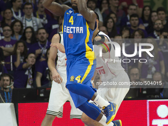 Player of Real Madrid  during the Euroleague basketball Group E round 12 match Real Madrid vs Macabi Electra Tel Aviv at the Palacio de Depo...