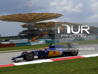 Brazilian Felipe Nasr of Sauber Martini Racing in action during third practice session of the Malaysian Formula One Grand Prix at Sepang Int...