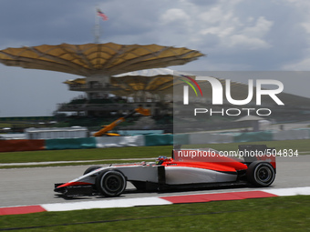 British Will Steven of Manor Marussia F1 Team in action during third practice session of the Malaysian Formula One Grand Prix at Sepang Inte...